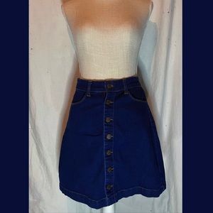 Women’s Wax Jeans Button-Down Mini Jean Skirt
